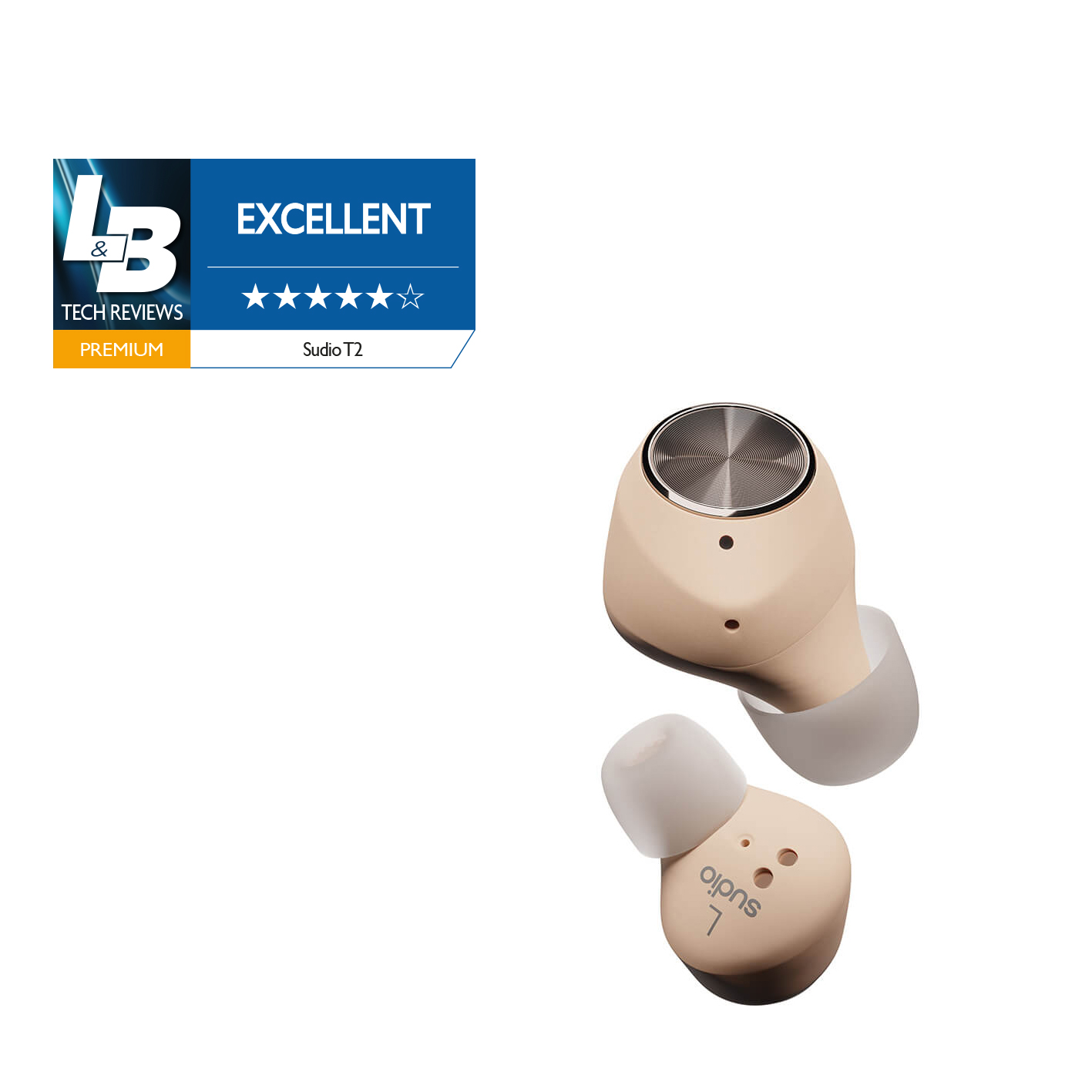 SUDIO Headphone T2 Sand ANC